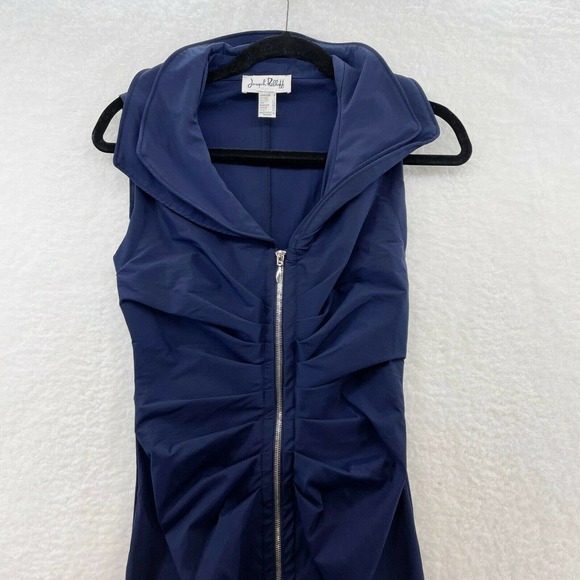 Joseph Ribkaff Womens Size 2 Zippered Front Ruched Dress city career club Blue - Picture 3 of 8